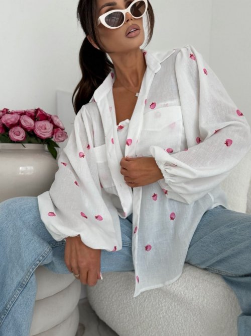 Koszula MEMPHIS strawberries biała