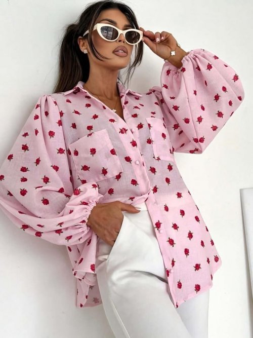 Koszula MEMPHIS roses różowa