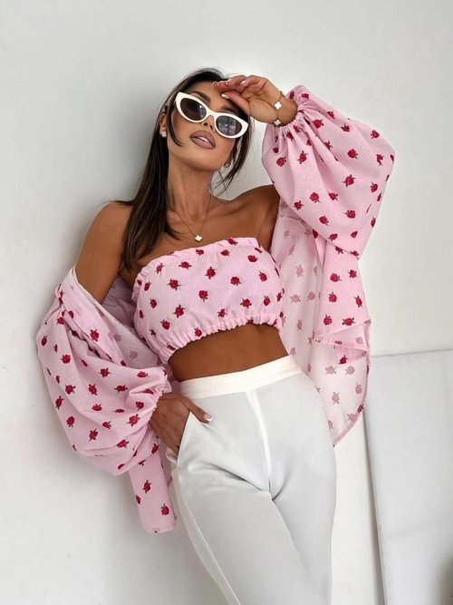 Top opaska MOKO roses różowy