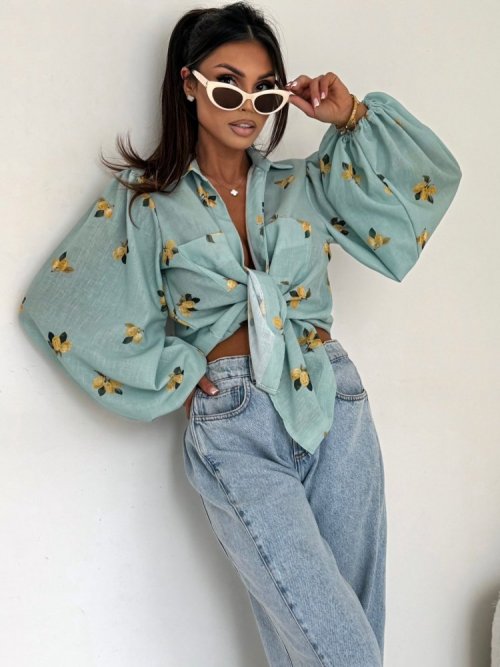 Koszula MEMPHIS lemons turkus