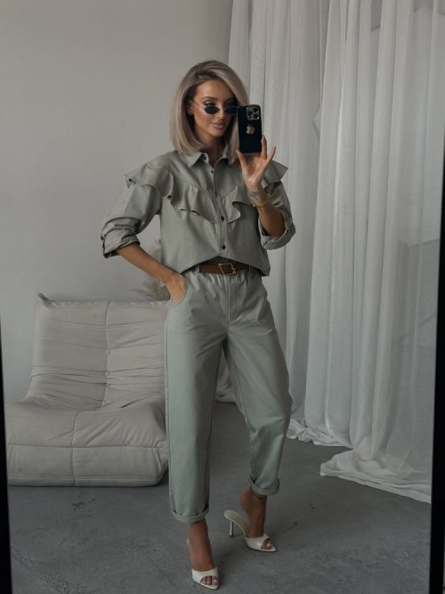 Spodnie jeansowe CHILLIN khaki