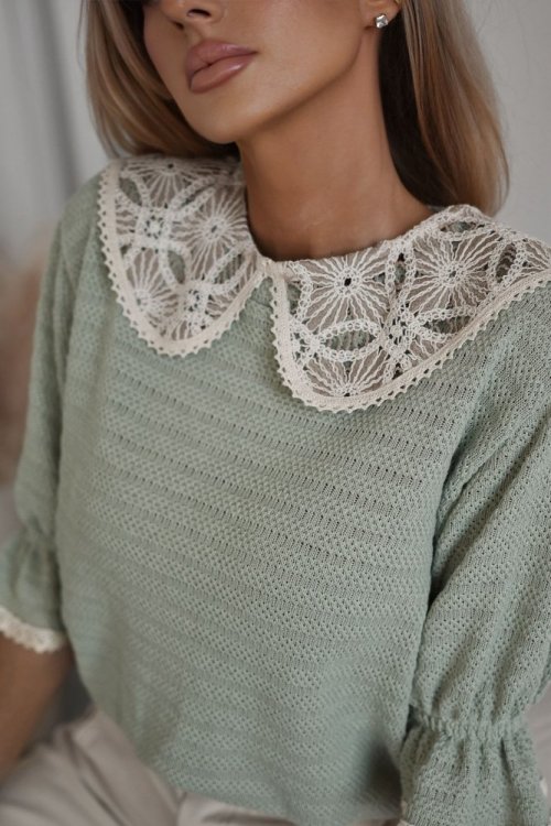 Kołnierzyk z beżowej koronki