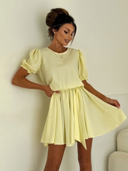 Sukienka SANTORINI pastelowy żółty