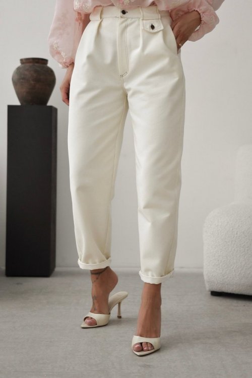 Spodnie LAMUR kremowy jeans