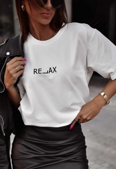 T-shirt RELAX biały