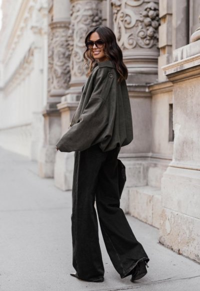 Kurtka z efektem zamszu STREET khaki 2