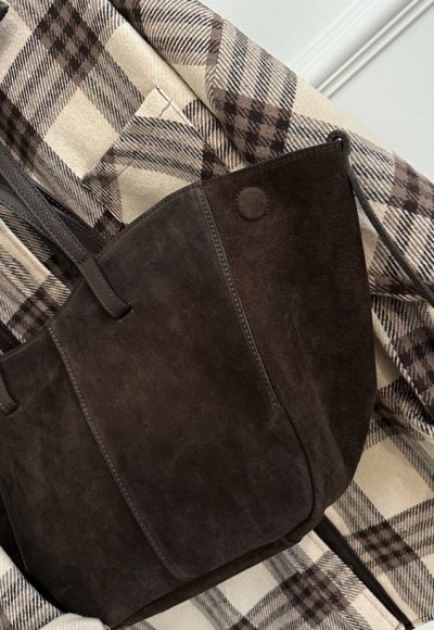 Skórzana zamszowa torebka POLA brązowa