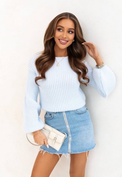 Sweter XENIA z bufiastym rękawem 1