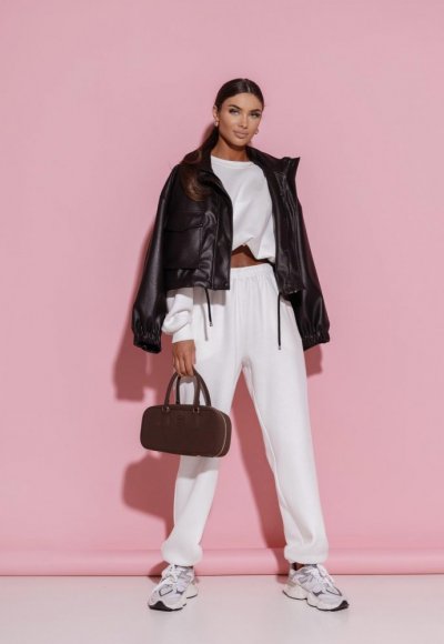 Kurtka ze skóry ekologicznej MARLA brązowa 1