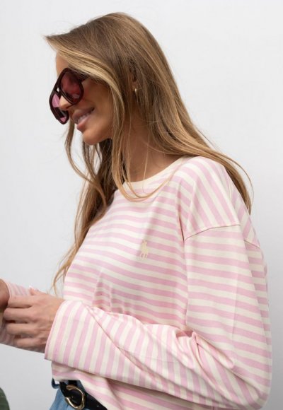 Bluzka longsleeve STRIPES różowy 1