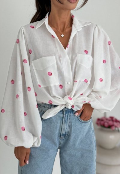 Koszula MEMPHIS strawberries biała 3