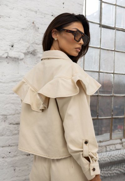 Spodnie jeansowe CHILLIN beżowe 2