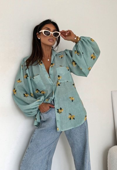 Koszula MEMPHIS lemons turkus 2