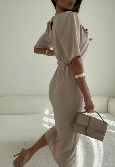 Sukienka PANAMA beżowa 2