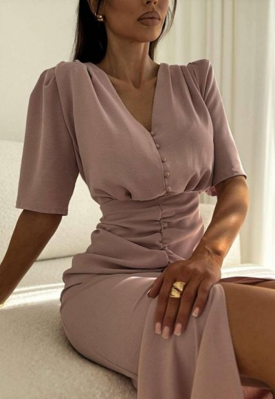 Sukienka PANAMA brudny róż 1