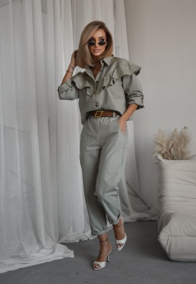 Spodnie jeansowe CHILLIN khaki 3