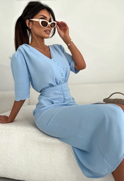 Sukienka PANAMA błękitna 2