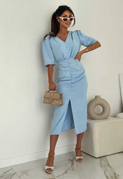 Sukienka PANAMA błękitna 5