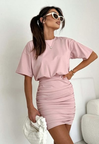 Sukienka ZUZA różowa 1