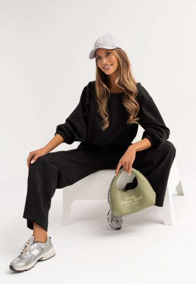 Komplet z teksturowanej tkaniny COMFY czarny 2