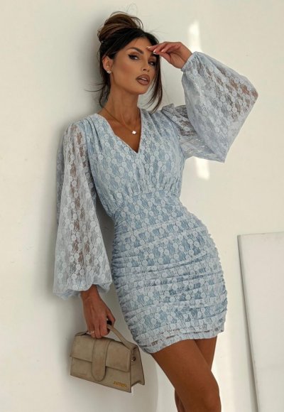 Sukienka koronkowa MEGGI błękitna