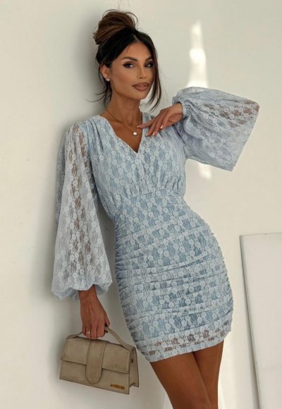 Sukienka koronkowa MEGGI błękitna 2