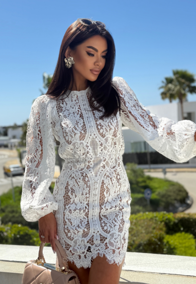 Sukienka ELLE biały|beżowy 4