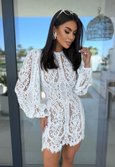 Sukienka ELLE biały|beżowy 6