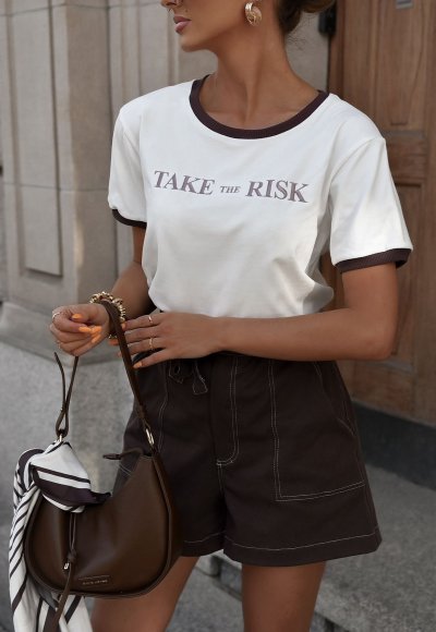 T-shirt TAKE THE RISK biały 1