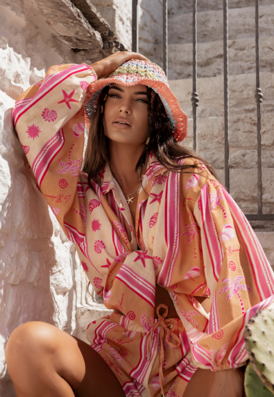 Komplet lniany MOLLY orange seaside