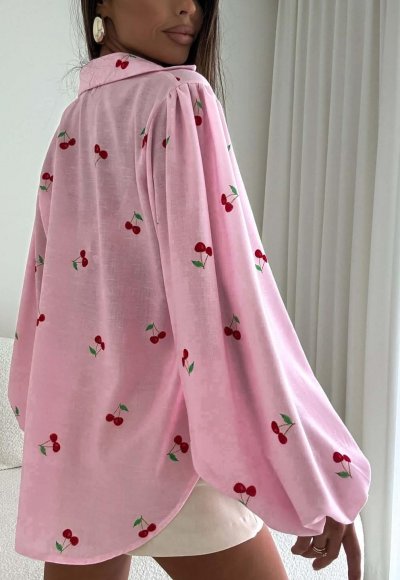 Koszula MEMPHIS cherries różowa 1