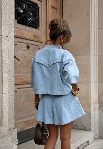 Szorty z tkaniny jeansowej ALLURE niebieskie