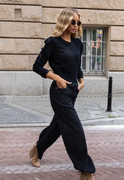 Bluzka z bufką LEA czarna 1