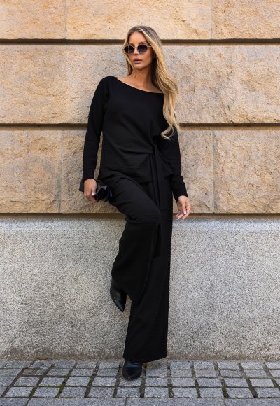 Komplet z dzianiny NATALIA czarny