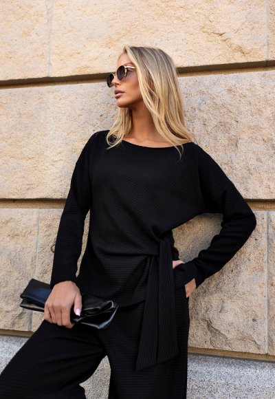 Komplet z dzianiny NATALIA czarny 1