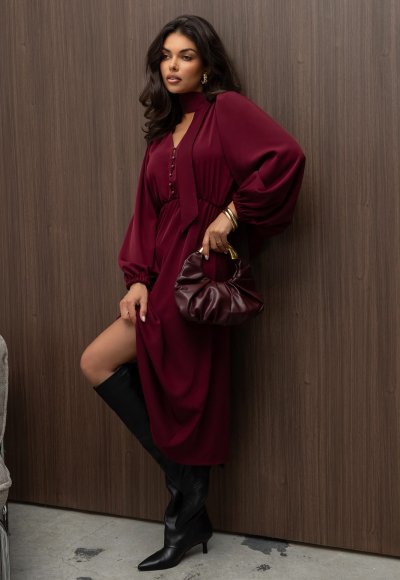 Sukienka PAMELA bordowa 1